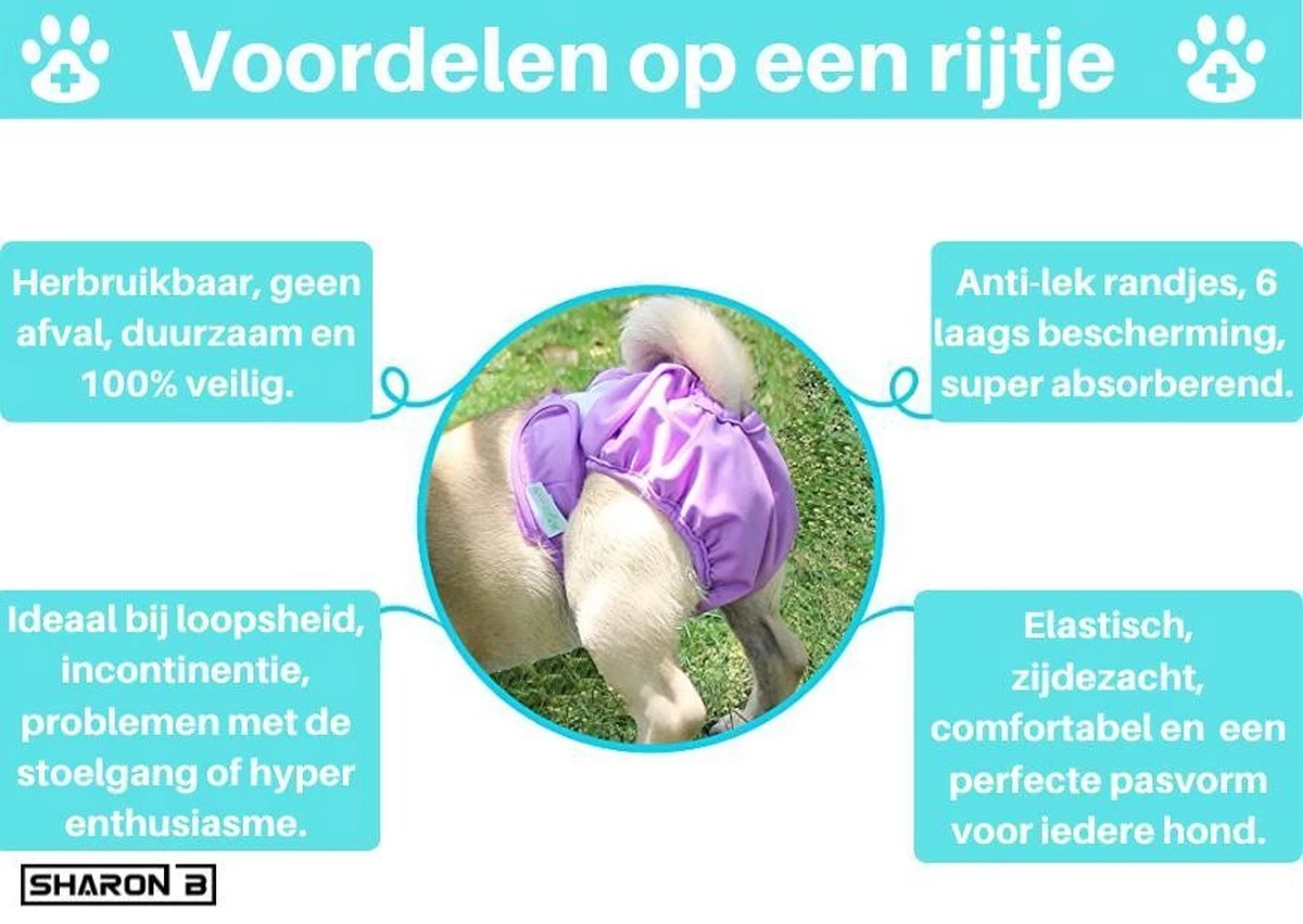Sharon B Loopsheidbroekje Hond - Luipaard - Maat S - Wasbaar - Afbeelding 9