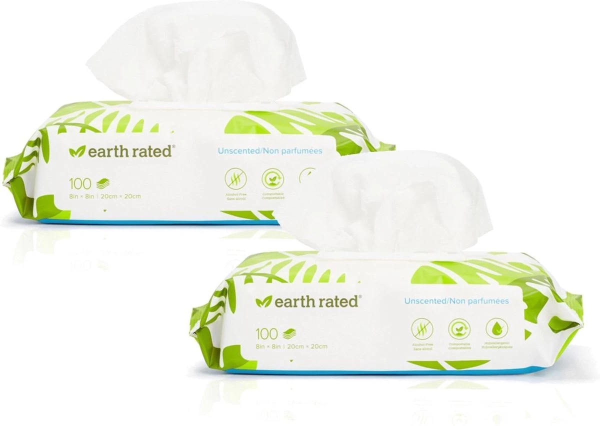 Earth Rated Schoonmaakdoekjes Hond Geurloos - Vachtverzorging - 2 X 100 Stuks - Afbeelding 2