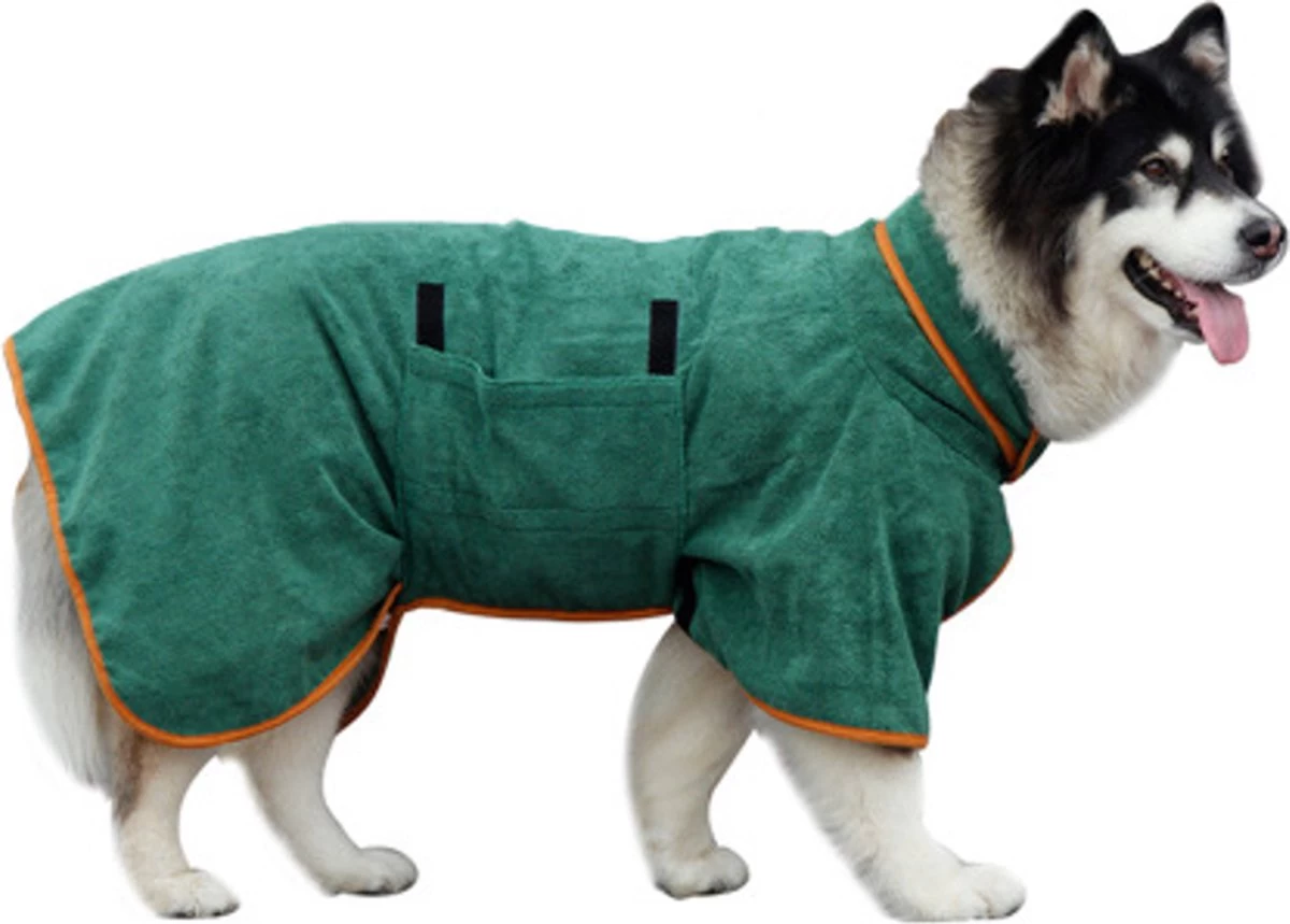 Merkloos Hondenbadjas Grijs – Maat L – Ideaal Voor Na Het Zwemmen - Afbeelding 3