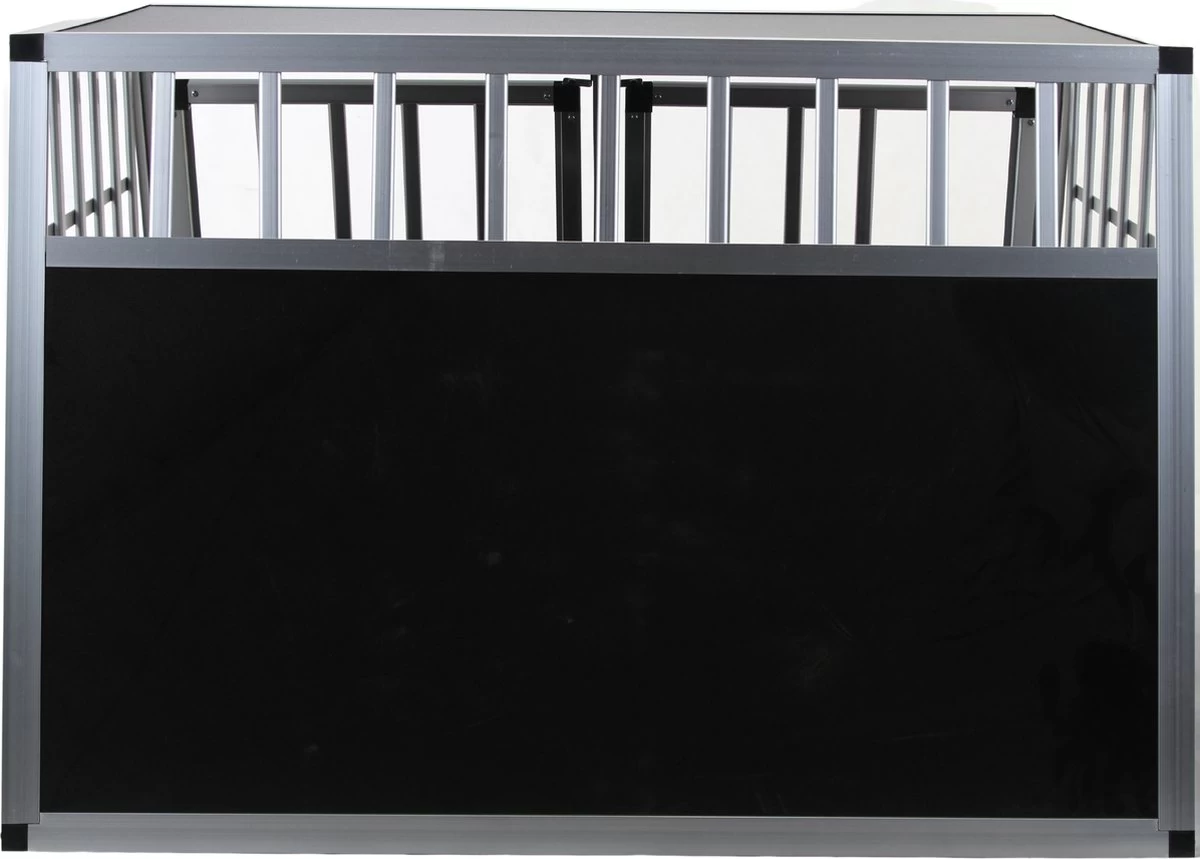 Topmast Autobench Ellipse - XL - 89 X 69 X 50 Cm - Zwart - Aluminium Reisbench Met Tussenschot - Dubbel - Autobench Voor Hond - Autobenches - Reisbench Hond - Afbeelding 5