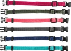 Trixie Puppy Halsband 17-25cm Set Fuchsia-legergroen-roze-donkergrijs-donkerblauw/turquoise 6st