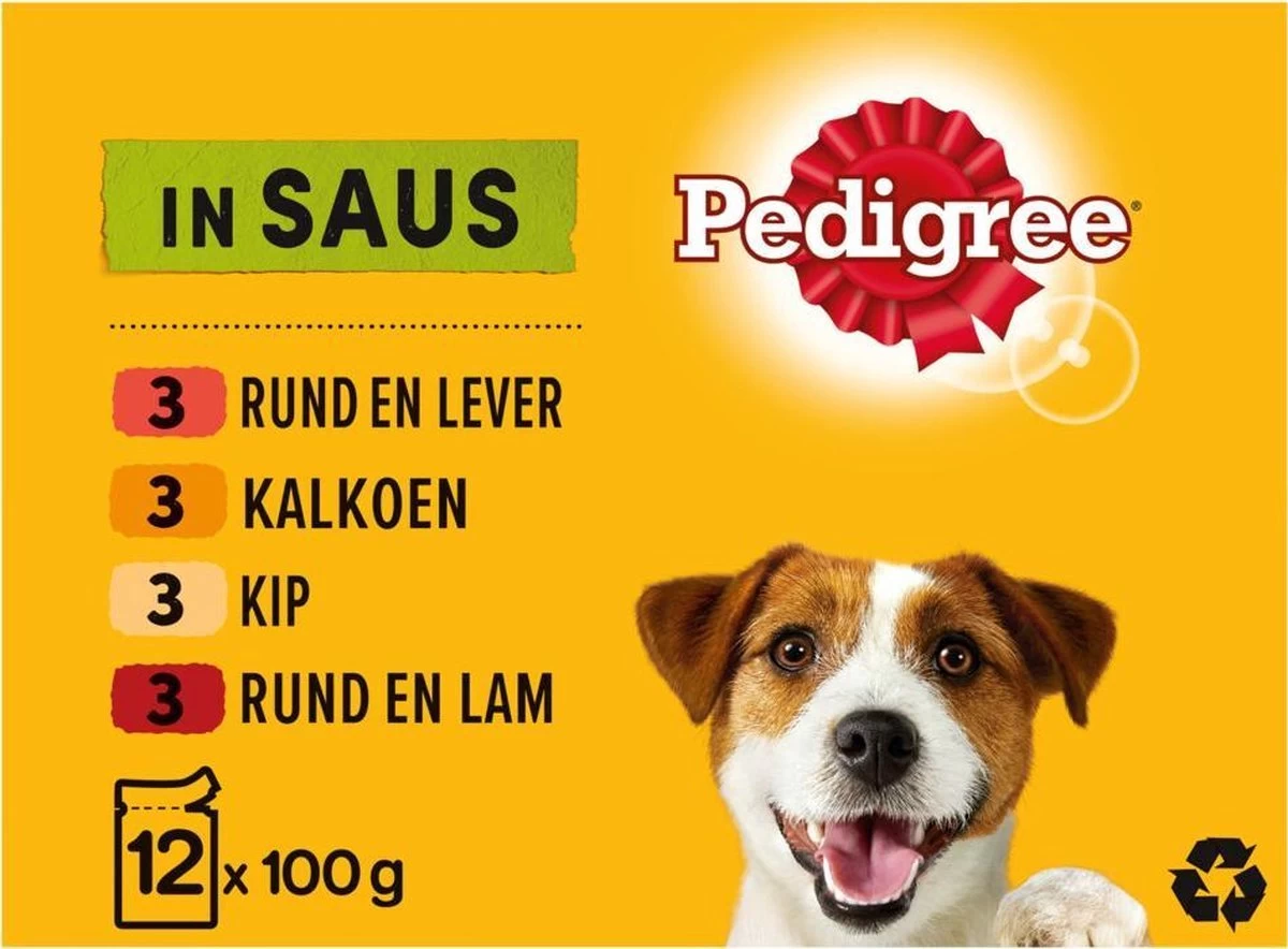 Pedigree Adult Honden Natvoer - Vlees & Gevogelte In Saus - 48 X 100g - Afbeelding 3