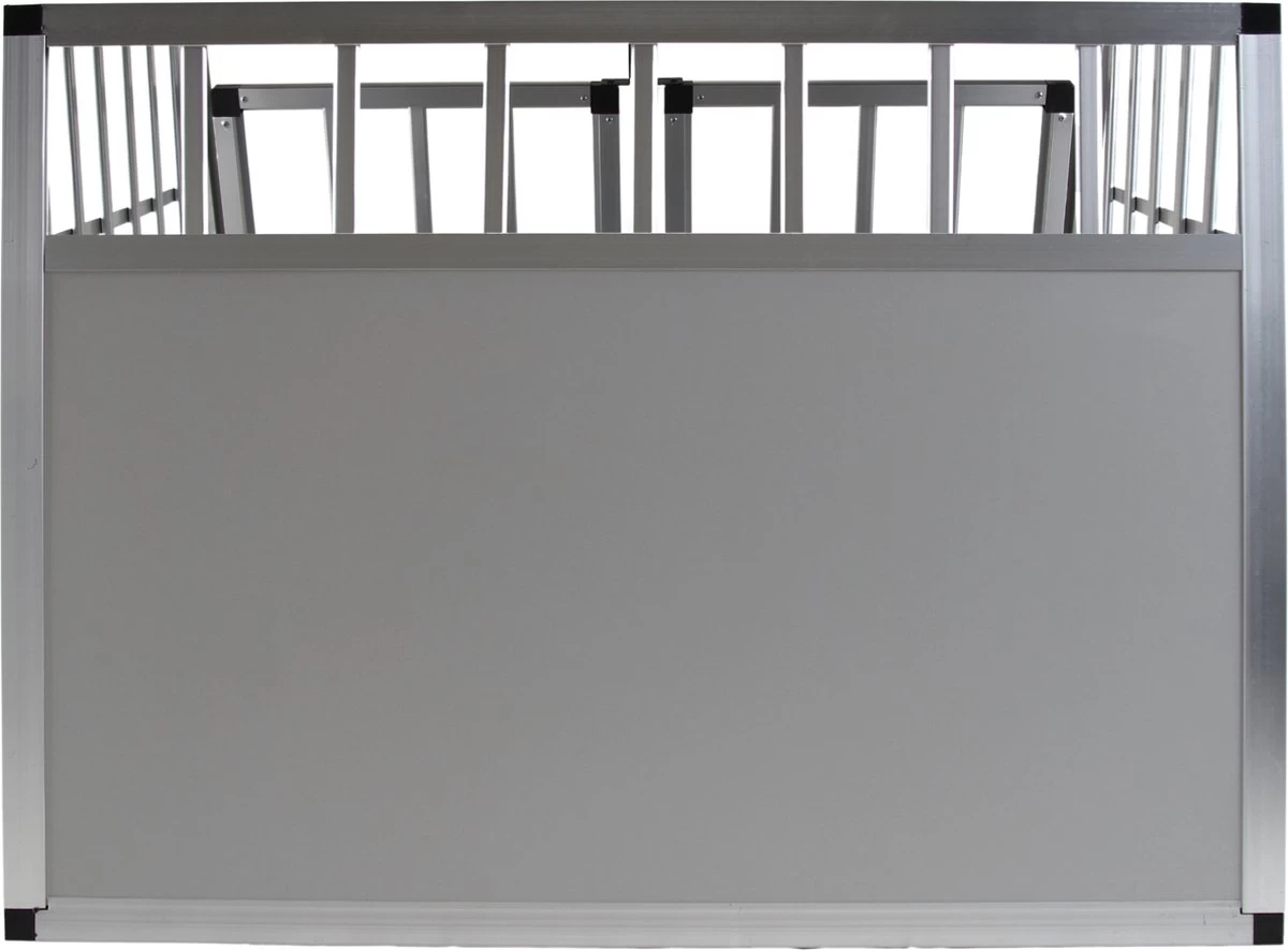 Topmast Autobench Ellipse - XXL - 104 X 91 X 69 Cm - Lichgrijs - Aluminium Reisbench Met Tussenschot - Dubbel - Autobench Voor Hond - Autobenches - Reisbench Hond - Afbeelding 4