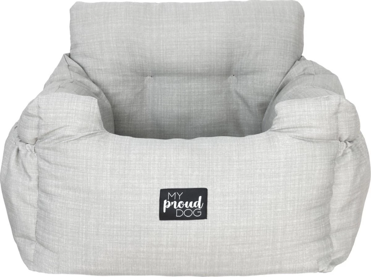 Studio Proud - Honden Autostoel - Autozitje - Automand - Zeer Luxe Hondenmand Voor In De Auto - Comfortabele & Veilig Honden Autozitje - Grijs Kleurig - Makkelijk Schoon Te Maken - Veilige Auto Bench Voor Puppy En/of Hond - Afbeelding 3