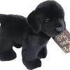 Boony - Natural Decoration - Labrador Pluche Staand - Zwart - 20 Cm