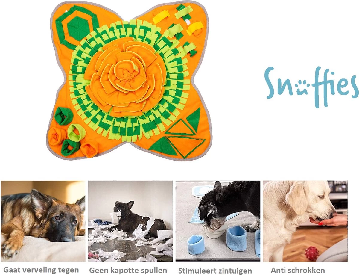 SNUFFIES® Snuffelmat Belle 60x50cm – Snuffelmat – Snuffelmatten - Honden Speelgoed - Honden Speelgoed Intelligentie - Snuffelmat Hond - Snuffelmatten – Hersenwerk – Honden Speeltjes – Puppy - Puppy Speelgoed - Honden Denkspelletjes - Afbeelding 8