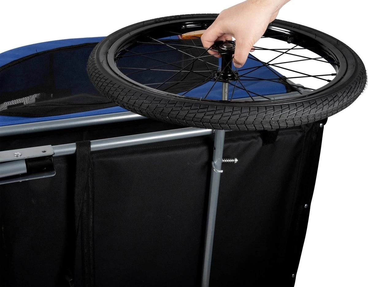 Bicycle Gear Fietskar Hond - Max. 25 KG - Plat Opvouwbaar - Eenvoudige Montage - Regenhoes - Afneembare Luchtbanden - Afbeelding 10