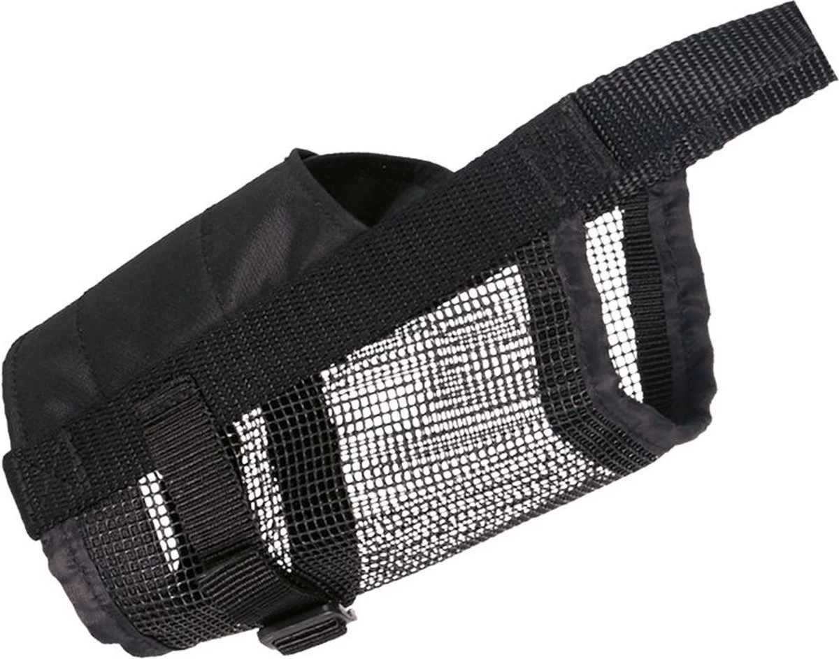 Trixie Muilkorf Polyester Met Gaas Inzet Zwart (M 19-26 CM) - Afbeelding 4