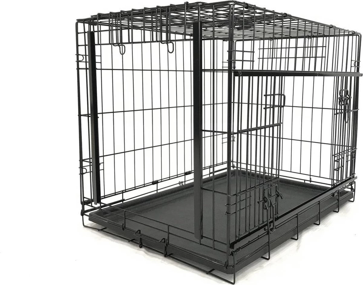 Adori Bench Met Schuifdeuren Zwart - Hondenbench - 107x71x79 Cm - Afbeelding 7