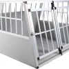 Topmast Autobench Ellipse - XXL - 104 X 91 X 69 Cm - Lichgrijs - Aluminium Reisbench Met Tussenschot - Dubbel - Autobench Voor Hond - Autobenches - Reisbench Hond