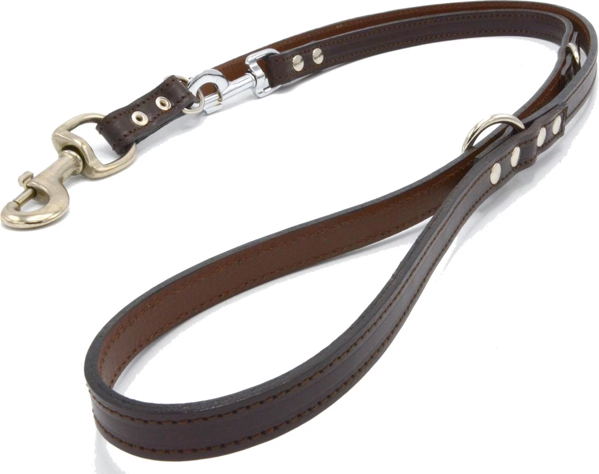 Verstelbare Trainingslijn Leer - 2 Meter - Bruin - Politielijn - Hondenriem - Hoge Kwaliteit Leer - Trainingslijn - Ambachtelijk Gemaakt In Portugal - Afbeelding 5