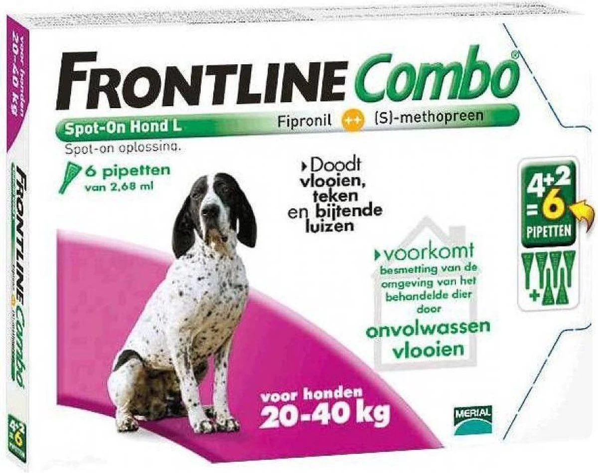 Frontline Combo - L: Van 20 Tot 40 Kg - Anti Vlooienmiddel En Tekenmiddel - Hond - 3 Pipetten - Afbeelding 5