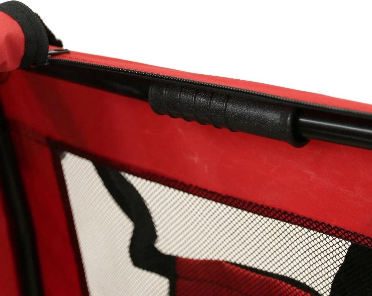 Topmast ReisBench Nylon Bench - Honden Bench XXXL Rood 102x69x69cm - Stoffen Bench - Vouwbench - Auto Bench - Honden 35-50kilo - Afbeelding 3