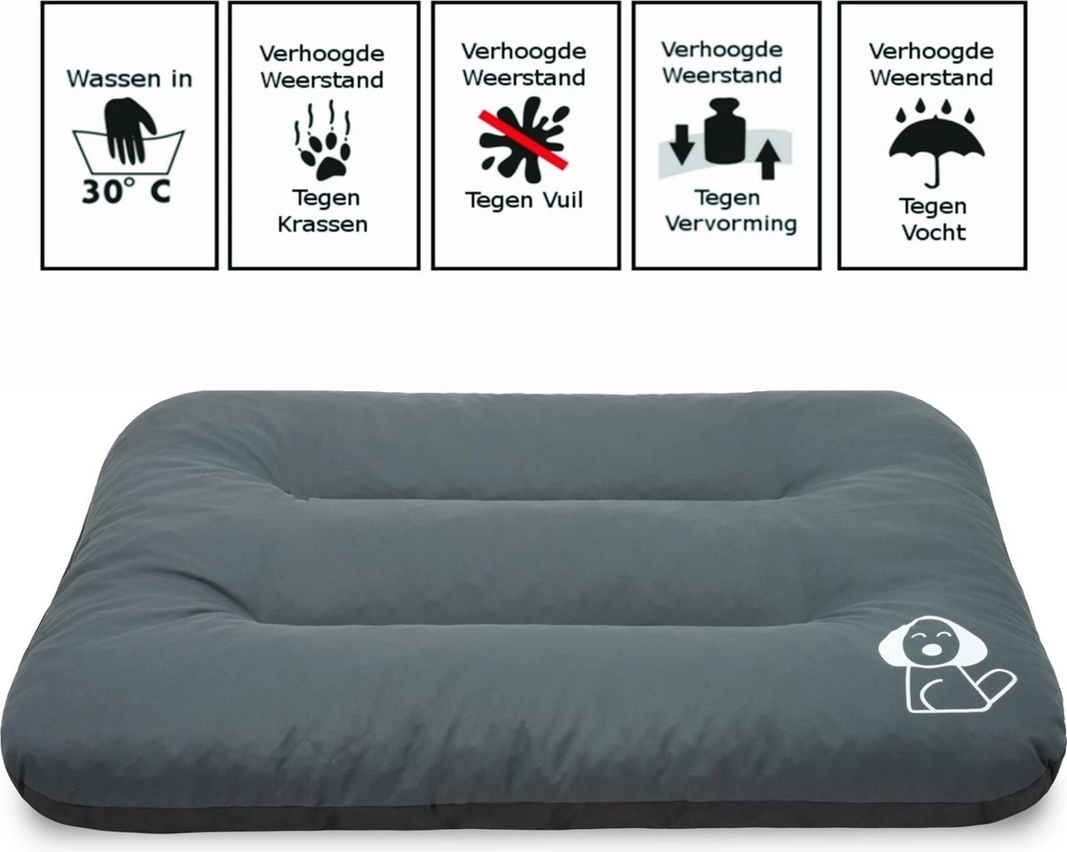 Hondenkussen XXXL -Donkergrijs - 85 X 120 X 14 - Afbeelding 2