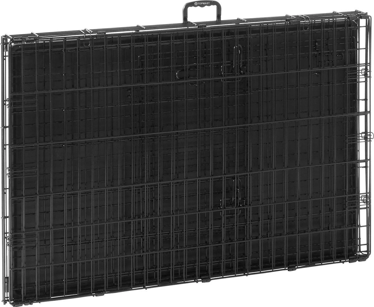 Topmast Hondenbench - Opvouwbaar - Zwart - 2 Deurs - 61 X 42 X 49 Cm - Afbeelding 3