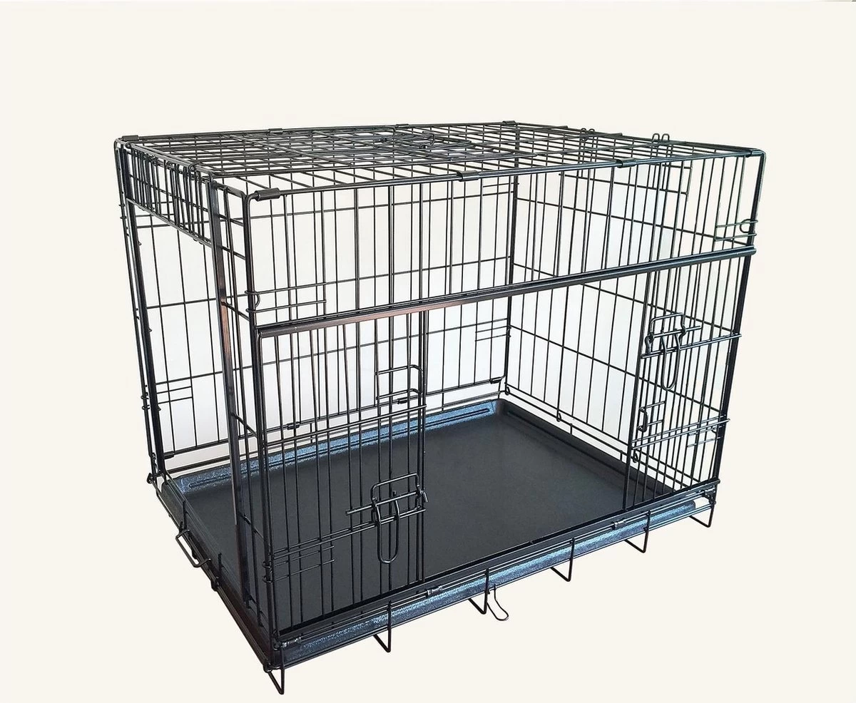 Adori Bench Met Schuifdeuren Zwart - Hondenbench - 76x53x61 Cm - Afbeelding 5