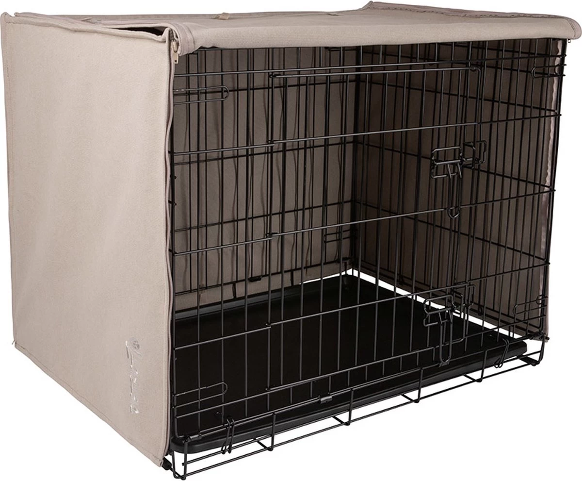 District 70 CRATE Cover - Stijlvolle Benchhoes - Canvas & Katoen - Verkrijgbaar In 5 Maten - Donkergrijs & Zand - Maat: M - 79 X 56 X 59 Cm, Kleur: Zand - Afbeelding 6