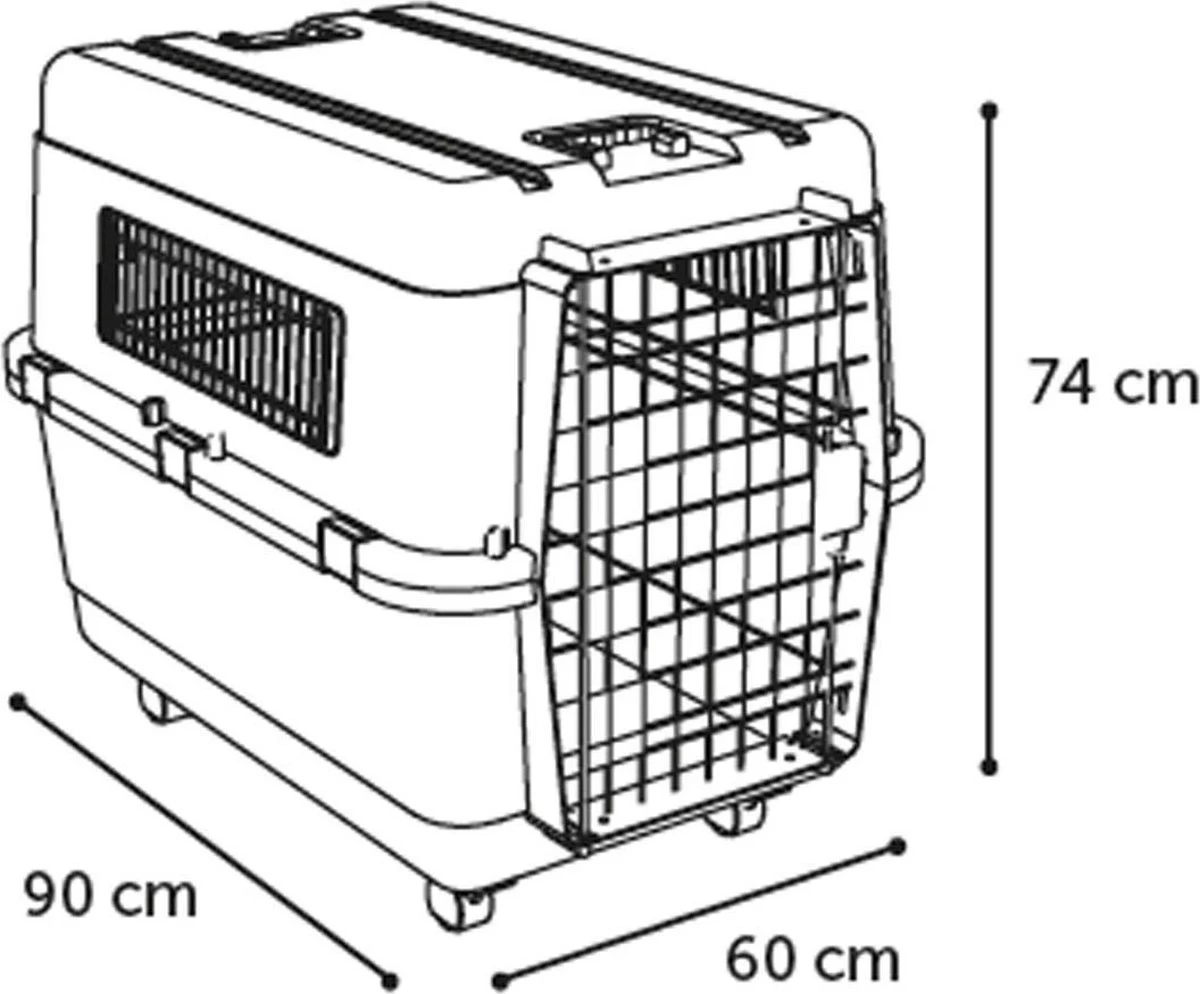 Flamingo - Hondentransportbox Nomad XL - Grijs - 90 X 60 X 74 Cm - Afbeelding 2