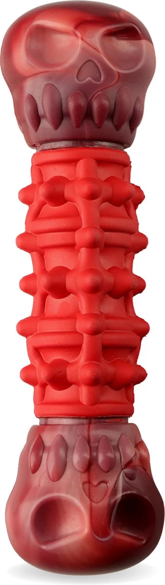 Kauwbot Hond Extra Sterk Kauwspeelgoed Melk Geur Smaak Honden Speelgoed - Rood Wit - Dutchwide