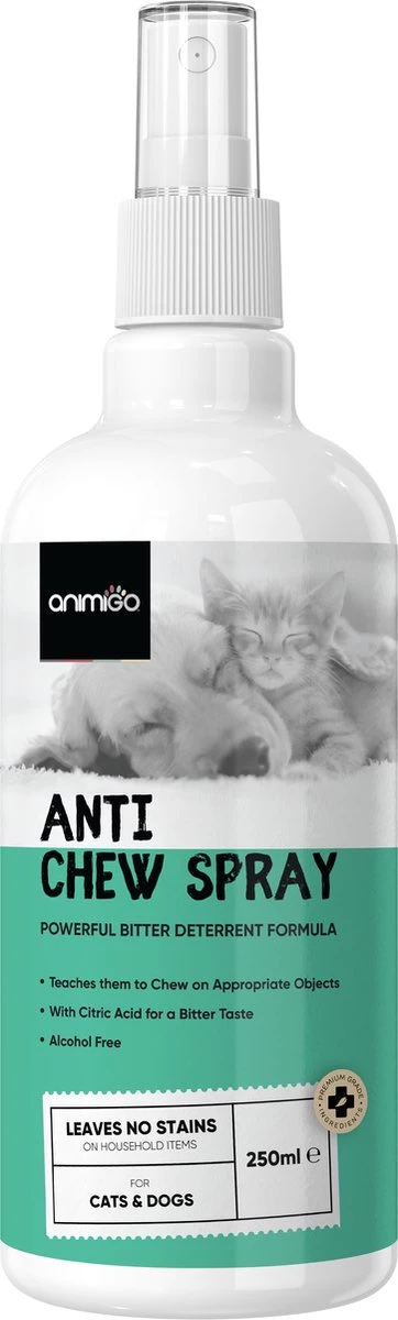 Animigo Anti Bijt En Knaag Spray Voor Honden En Katten - 250 Ml - Tegen Ongewenst Knagen En Bijten - 100% Natuurlijk