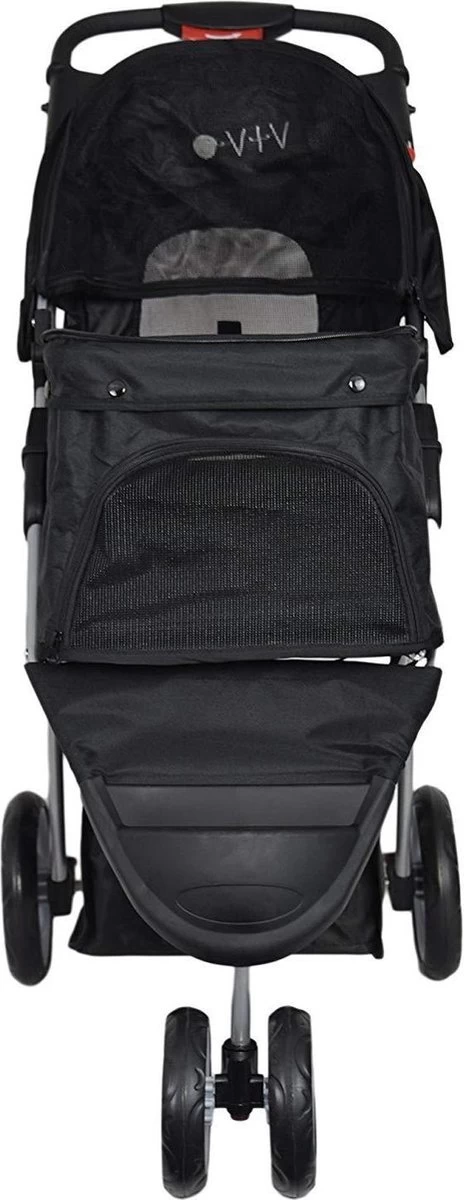 Hondenbuggy Zwart 3-wieler - Huisdieren Wandelwagen Inklapbaar - Dogs&Co - Afbeelding 3