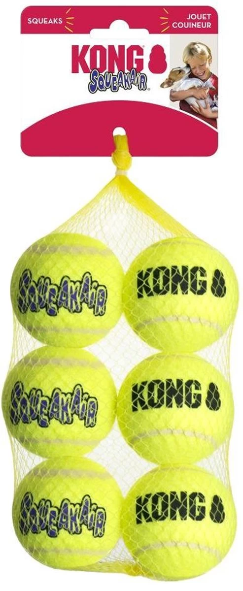 Kong Squeakair Ball - Hondenspeelgoed - 6 St