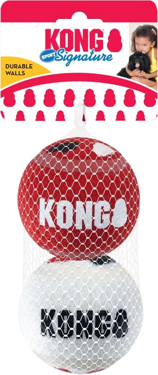 KONG Signature Speelballen S - Steviger Dan Tennisballen - Niet Schurend Materiaal - Speelbal Voor Honden - 3 Stuks - Afbeelding 3