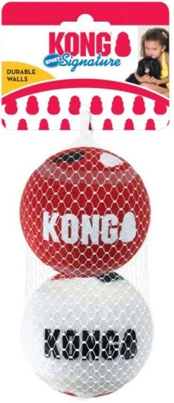 KONG Signature Speelballen L - Steviger Dan Tennisballen - Niet Schurend Materiaal - Speelbal Voor Honden - 2 Stuks