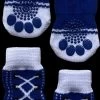 Hondensokken / Kattensokken - Blauw Wit Veters - Antislip - 4 Stuks - Maat XL - 4x11cm - 1 Paar - 4 Sokken - Katoen -