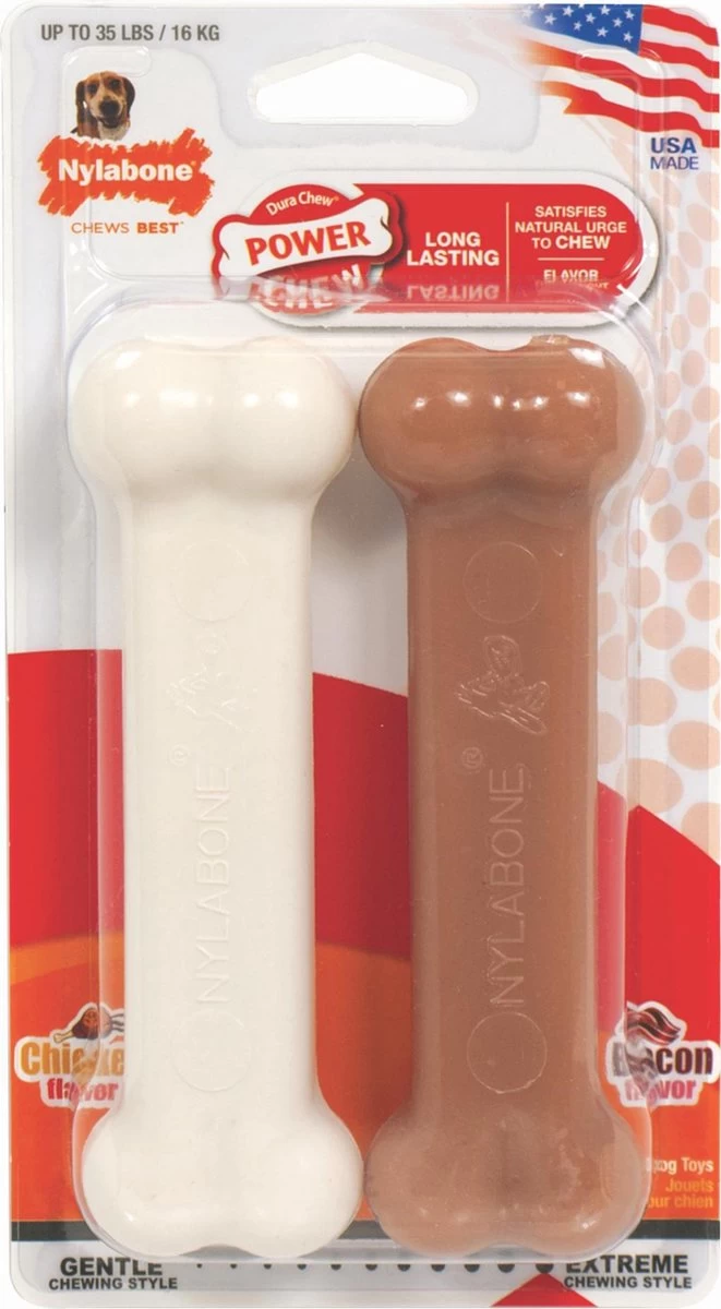 Nylabone Dura Chew Twin Pack Bacon & Chicken Bone Wolf - Afbeelding 4