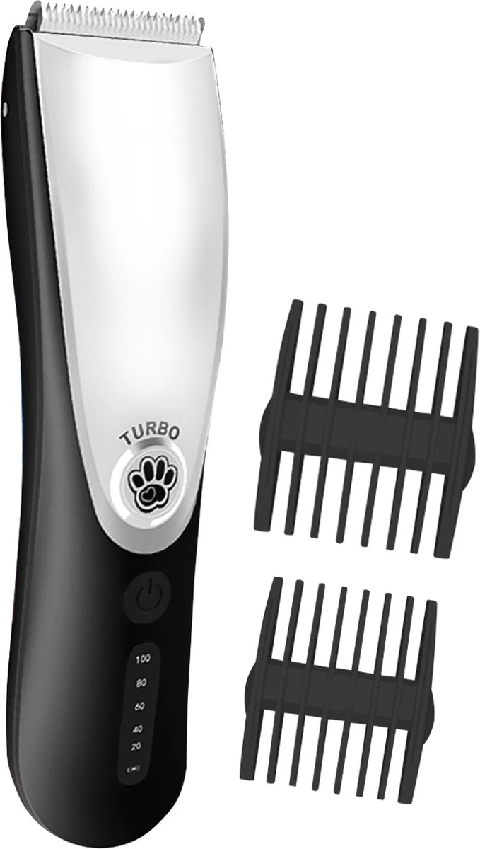 Essential Goods Professionele Hondentondeuse – Hondentrimmer - Draadloos – Opzet Kammen – Dik/Dunne Vacht - Honden/Katten - Zwart/Zilver - Afbeelding 2