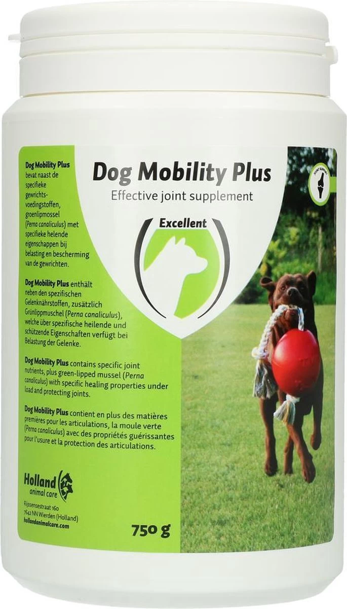 Excellent Dog Mobility Plus 2-pack – Ter Ondersteuning Van De Pezen, Kraakbeen, Banden En Gewrichten Van Honden - Geschikt Voor De Hond - Aanvullend Diervoeder – 2x750g - Afbeelding 2