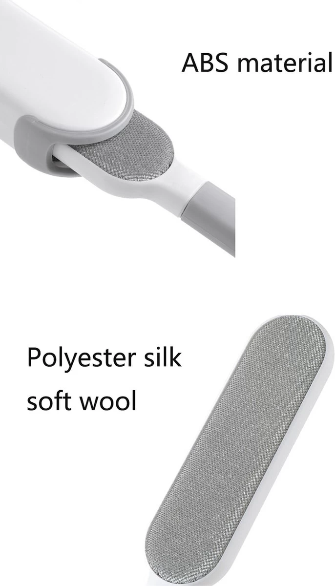 IGOODS - Pet Hair Remover - Hond & Kat Roller Brush - Dubbelzijdig Bont Ontharingsgereedschap Met Zelfreinigende Basis - Reismaatborstel - Voor Kleding - Bank - Tapijt - Autostoel GRIJS - Afbeelding 3