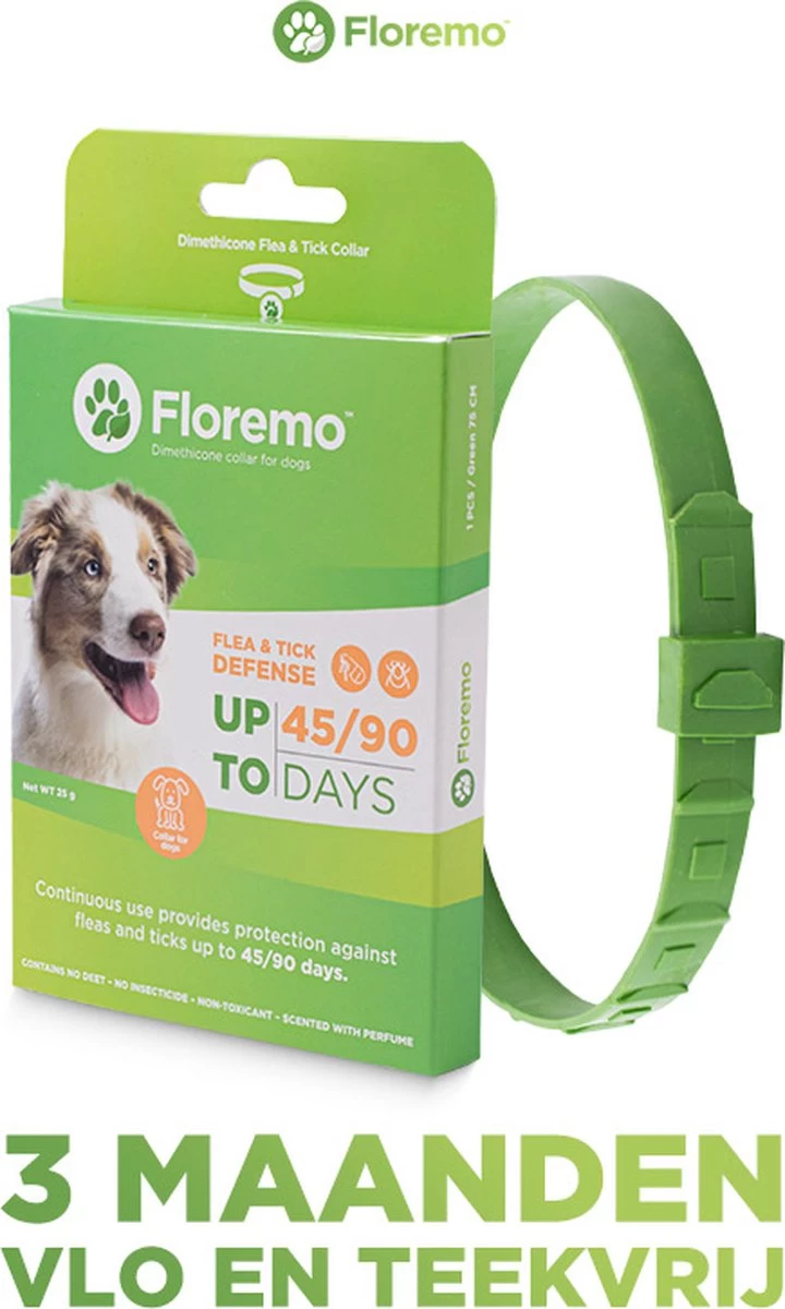 Floremo - Vlooienband En Tekenband Voor Hond - 3 Maanden Bescherming - Anti Tekenmiddel - Afbeelding 2
