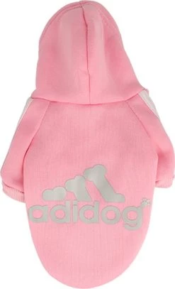 Adidog Hoodie - Hondentrui Maat XXL - Roze - Hondenkleding - Gewicht Hond 5 Tot 7 KG