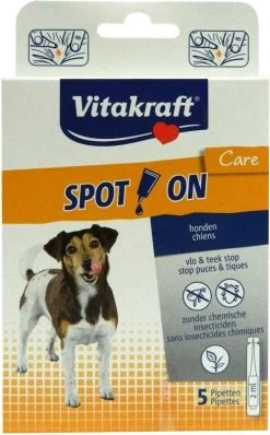 Vitakraft Spot On Vlooiendruppels Vlo & Teek Stop - 5 Pipetten Voor Honden
