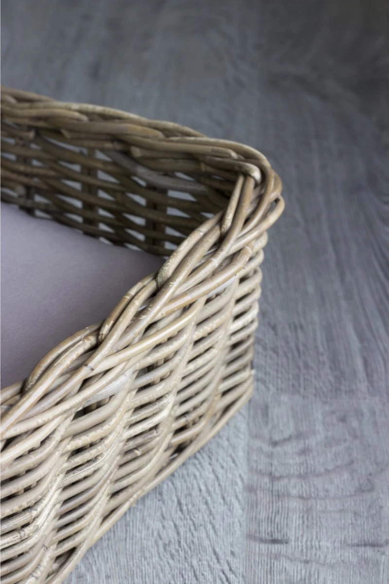 Happy-House Rieten Hondenmand - XL - 90 X 70 Cm Incl Kussen - Afbeelding 2