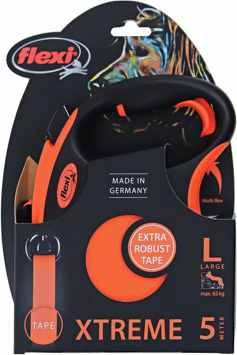 Flexi Rollijn XTREME Tape Leash - L - Orange