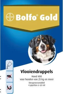 Bayer Bolfo Gold 400 Anti Vlooienmiddel - Hond - >25 Kg - 2 Pipetten