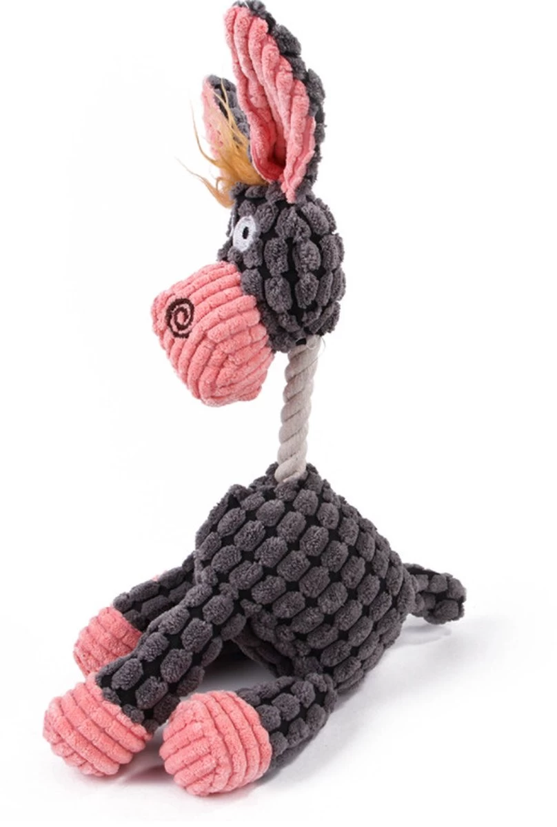 Honden Knuffel - Set Van 2 - Hondenspeelgoed Met Piep - Honden En Katten - Ezel En Giraf - Sellaio - Afbeelding 2