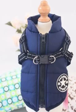 Dogs&Co Warme Hondenjas Navy Maat XL Ruglengte 36cm