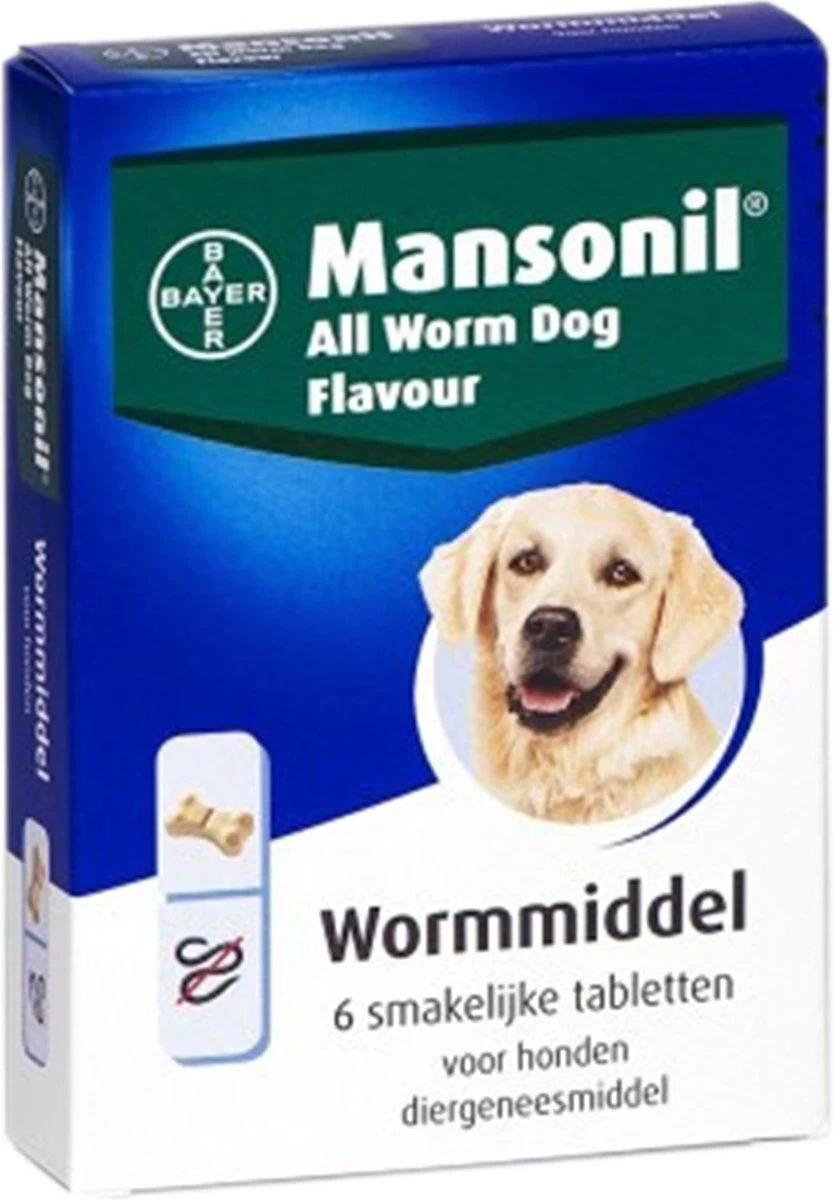 Mansonil All Worm Dog Tasty Ontwormingsmiddel (S/M Vanaf 2.5kg) - 6 Tabletten - Afbeelding 7