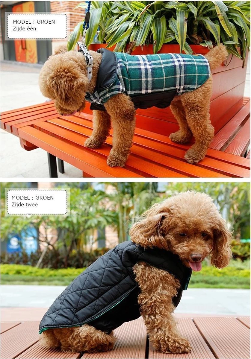 Stijlvol Omkeerbaar Winter Hondenjasje In Engelse Stijl - BEIGE - EXTRA LARGE (XL) - Afbeelding 6