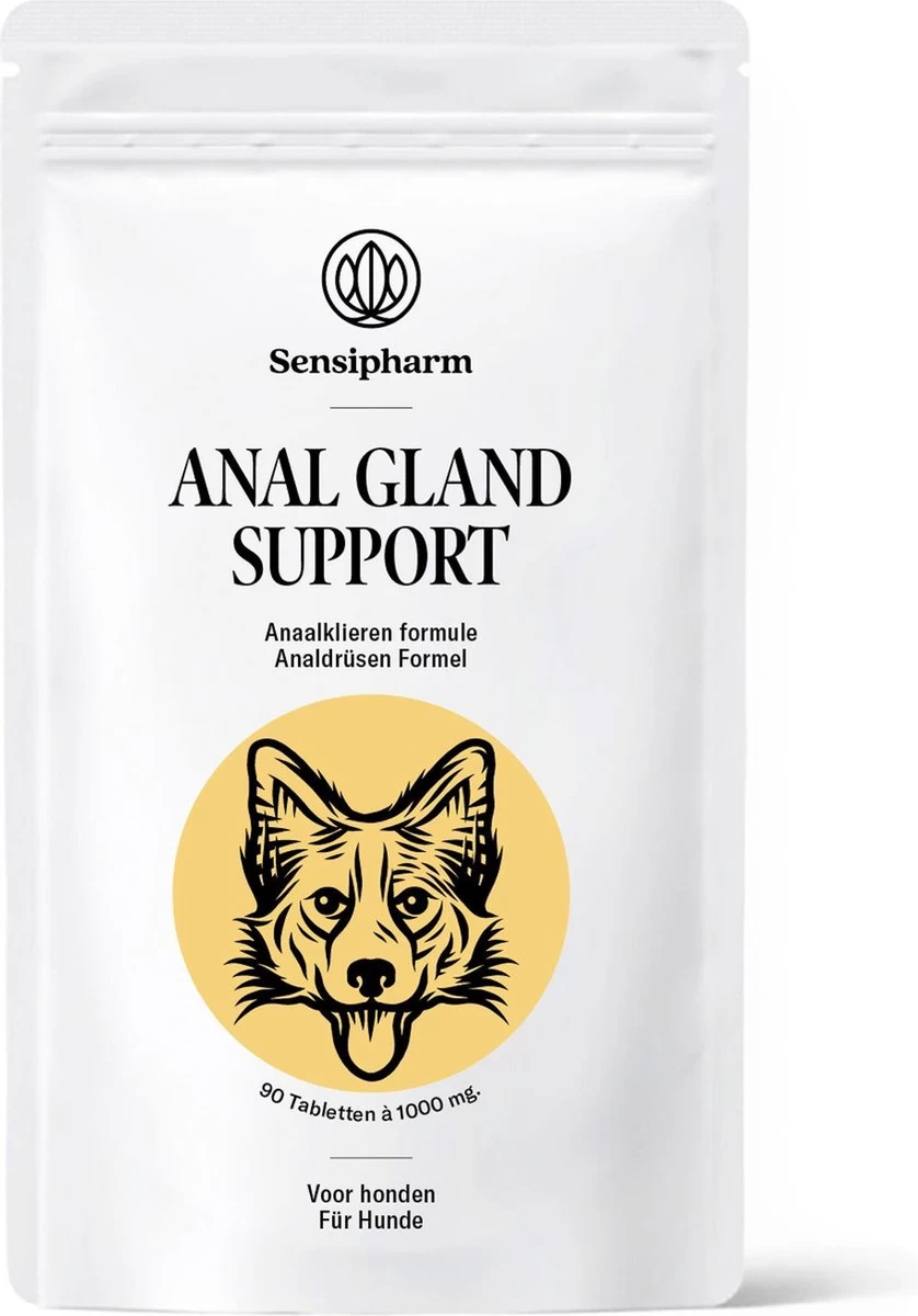 Sensipharm Anal Gland Support Hond - Bij Verstopte En Ontstoken Anaalklieren - Natuurlijk Voedingssupplement - 90 Tabletten à 1000 Mg