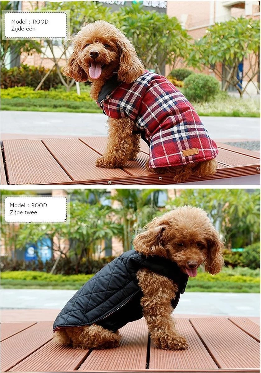 Stijlvol Omkeerbaar Winter Hondenjasje In Engelse Stijl - BEIGE - EXTRA LARGE (XL) - Afbeelding 4