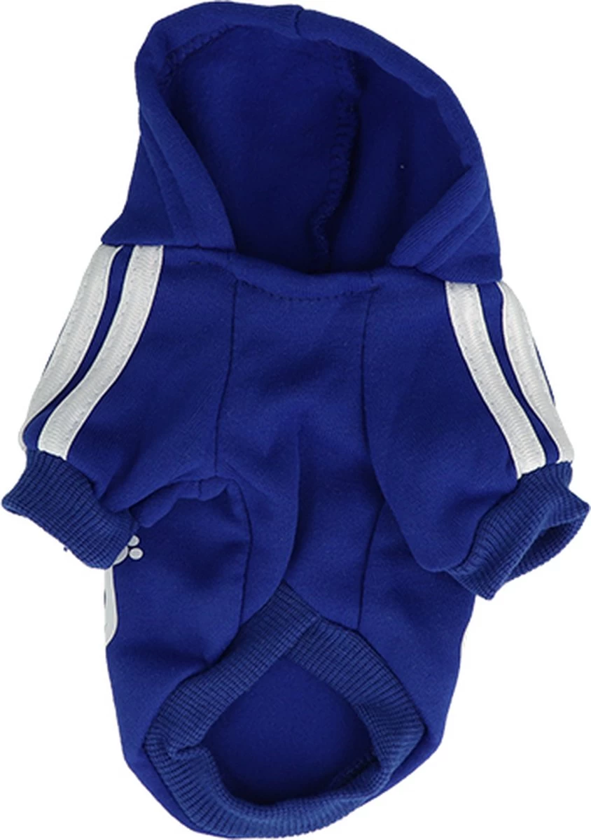 Adidog Hoodie - Hondentrui Maat XXL - Blauw - Hondenkleding - Gewicht Hond 5 Tot 7 KG - Afbeelding 2
