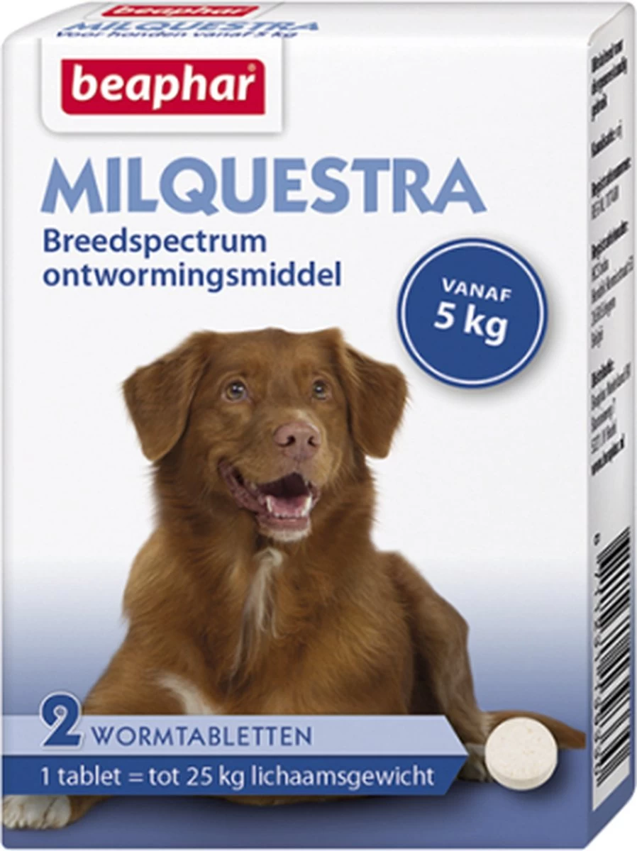 Beaphar Milquestra Ontworming Tabletten Hond 5-50kg 2 Tabletten - Afbeelding 13
