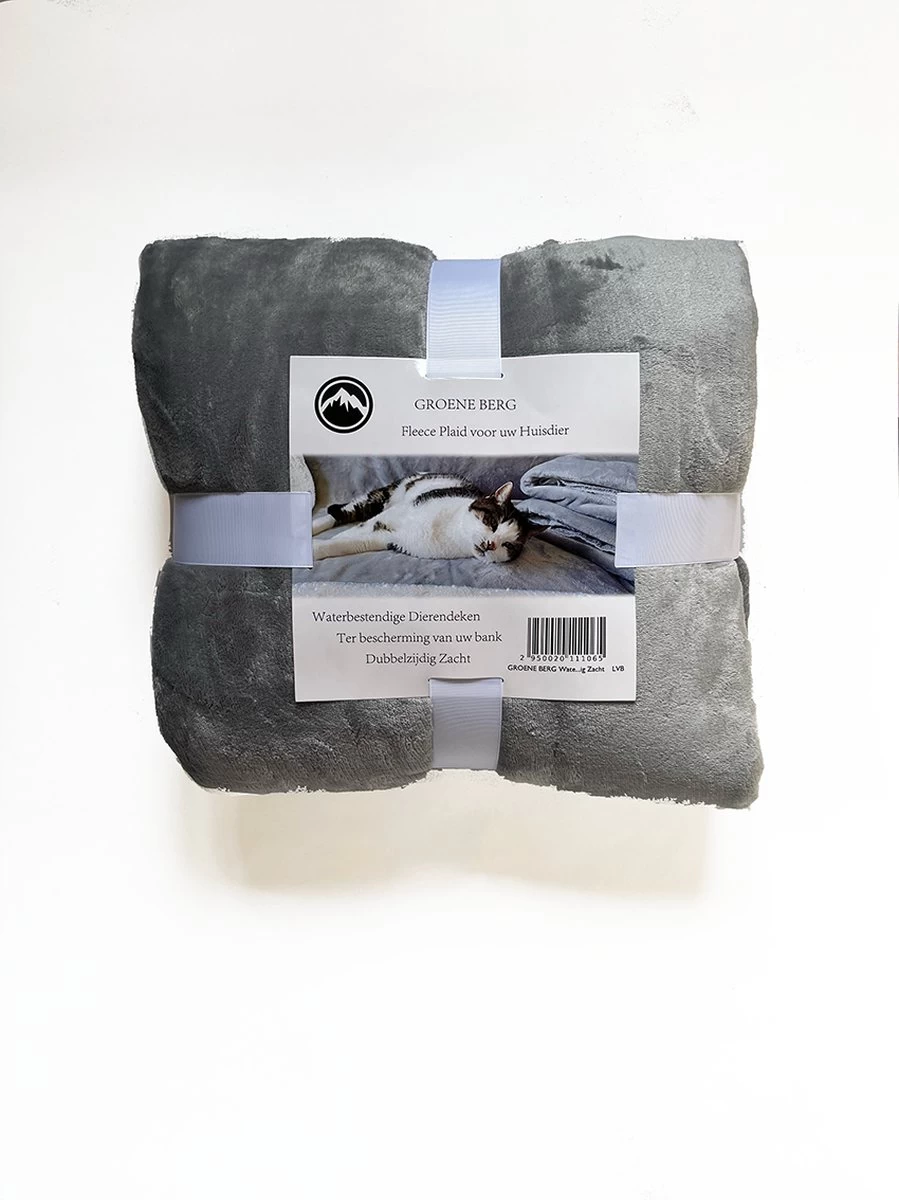 Groene Berg Hondendeken - Waterdicht - Fleece Plaid Hond Kat Huisdier - Bankbeschermer - 125x150 Cm - Grijs - Afbeelding 6