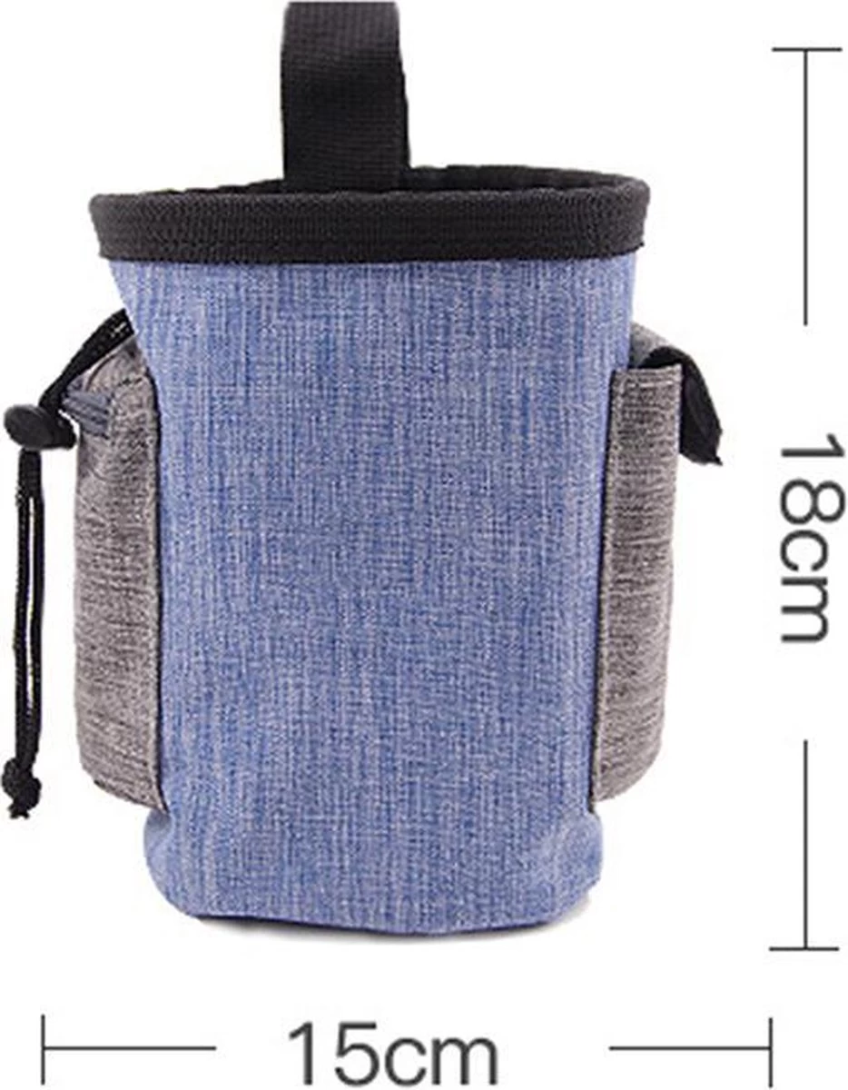 Honden Beloningstasje - Honden Beloningszakje - Treat Pouch - Honden Puppy Training - Poepzakjes Houder - Puppy Benodigdheden - Honden Snacktasje - Blauw 17x15cm - Afbeelding 4