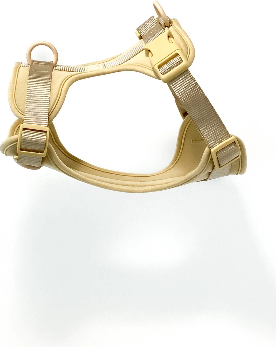 Pood Anti-Trek Hondentuig - Verstelbaar Stijlvol Hondenharnas - Y Tuig - XS Kleine Hond - Beige - Afbeelding 6
